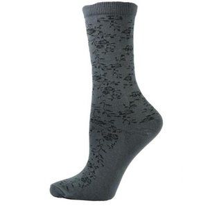 Flower Design Bamboo Crew Women Socks